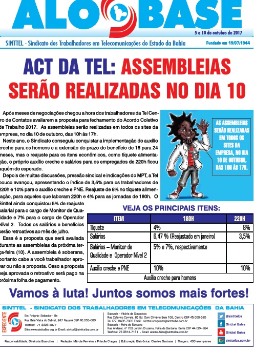 ACT da Tel: Assembleias serão realizadas no dia 10